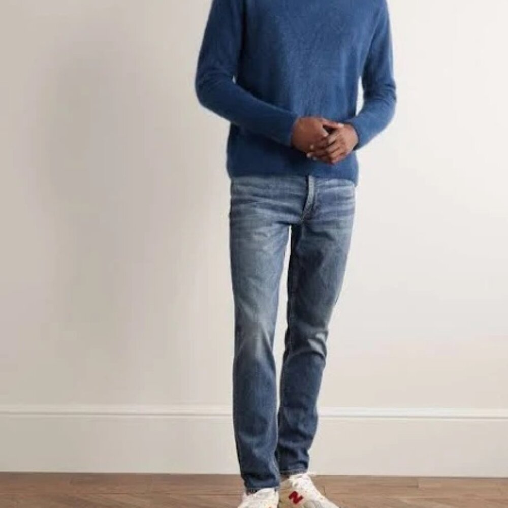 rag & bone Men's Slim Jeans in Mid Blue Wash